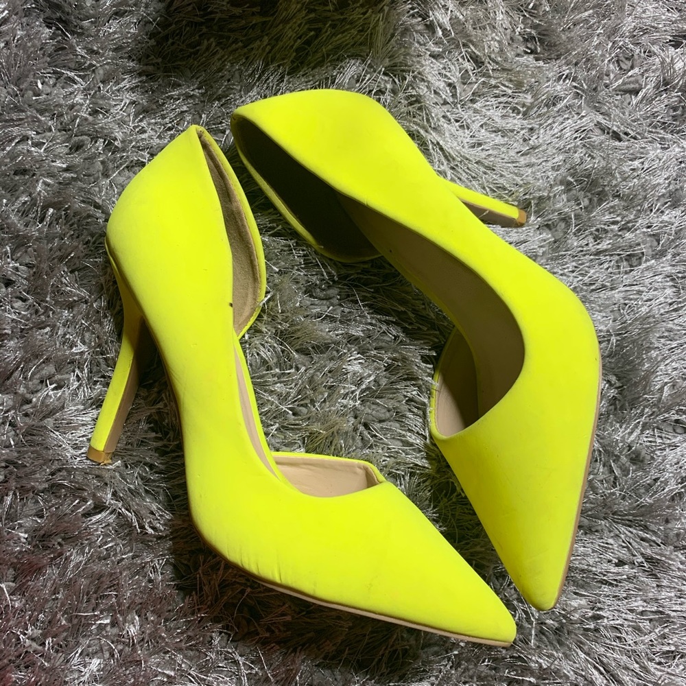 Lime green pumps